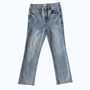 Kensie Jeans The Savannah High‎ Rise Flare Ankle Light Wash Raw Hem Jeans sz 26